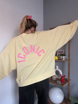 Sweat ICONIC Jaune + Rose