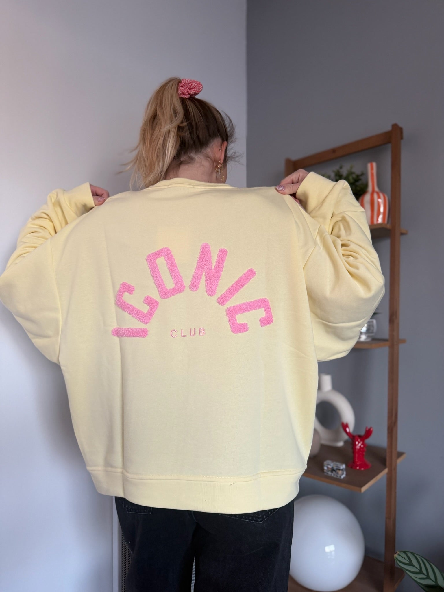 Sweat ICONIC Jaune + Rose