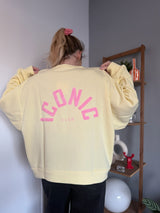 Sweat ICONIC Jaune + Rose