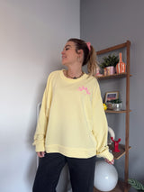 Sweat ICONIC Jaune + Rose