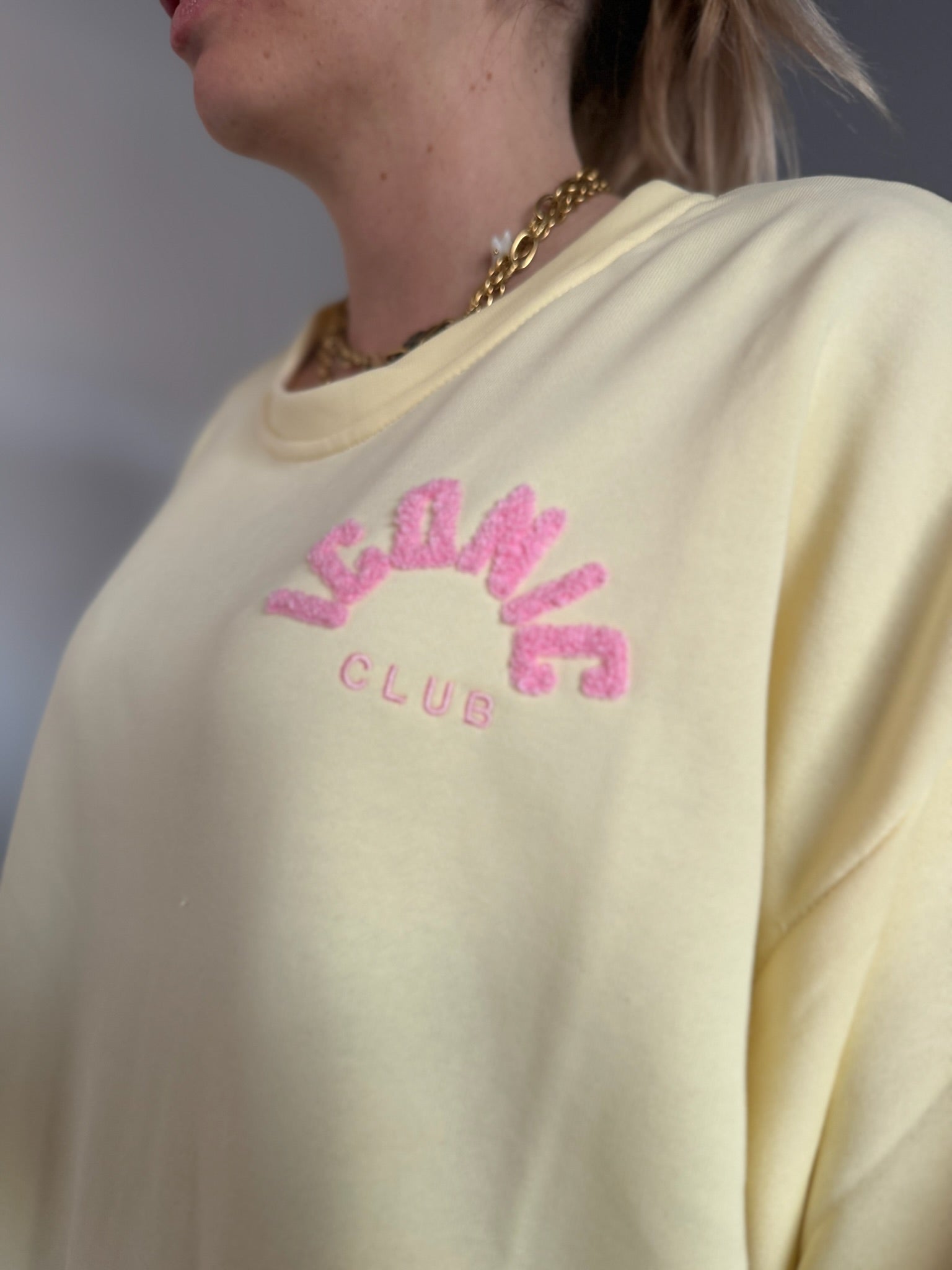 Sweat ICONIC Jaune + Rose