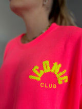 Sweat ICONIC Rose fluo + Jaune + Multicolore